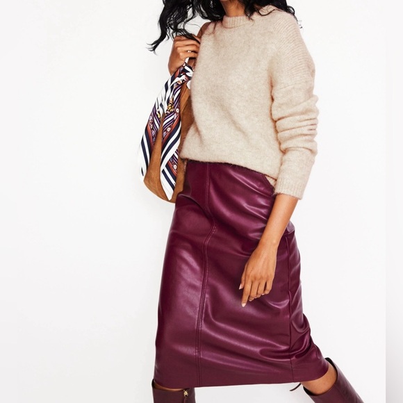 Terry Lewis Classic Luxuries Dresses & Skirts - NWT Terry Lewis Purple Leather Midi Skirt